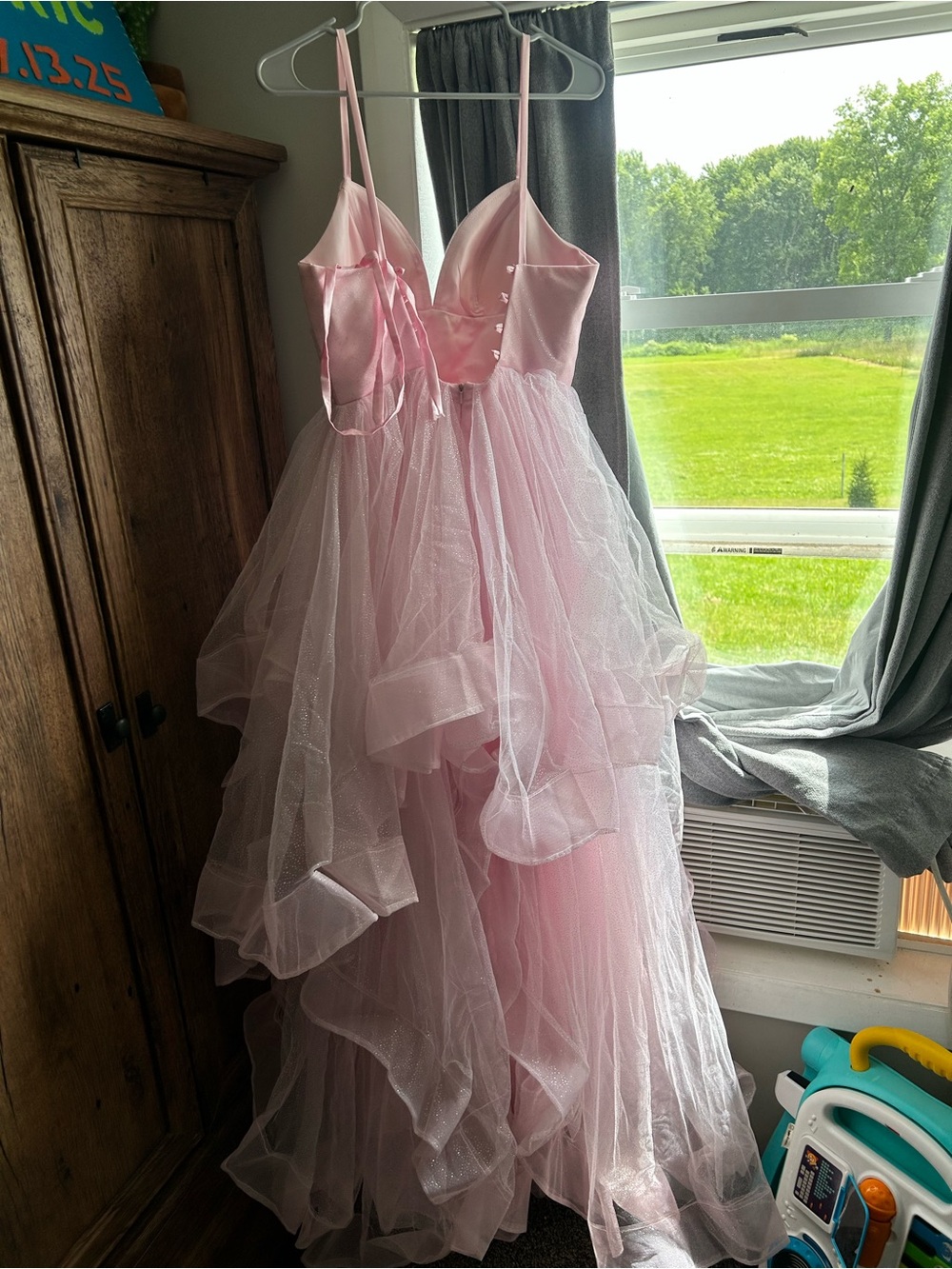 Pink Ruffled Tulle Prom Dress - Picture 3 of 3